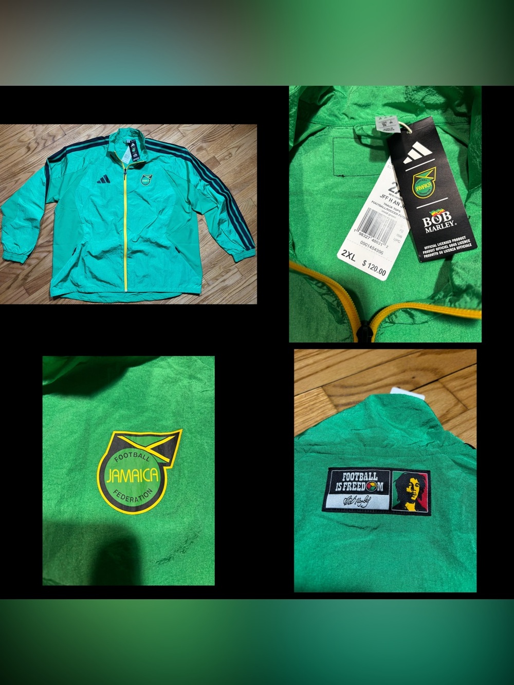 Adidas Jamaica x Bob Marley Home Anthem Federation Jacket Men’s sz 2XL NEW!!